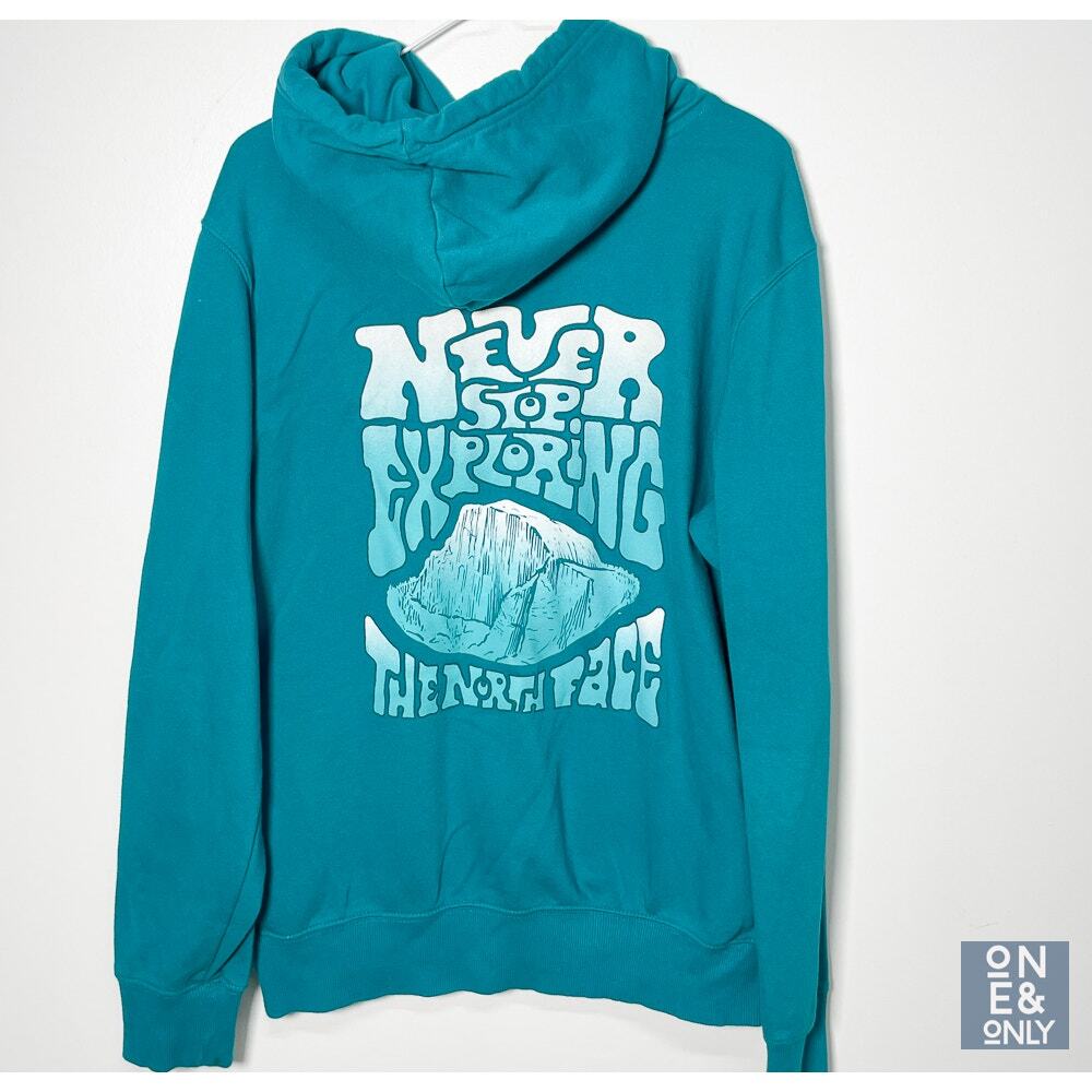 THE NORTH FACE Men's Teal Pullover Long Sleeve Hoodie Hooded Sweatshirt Size M